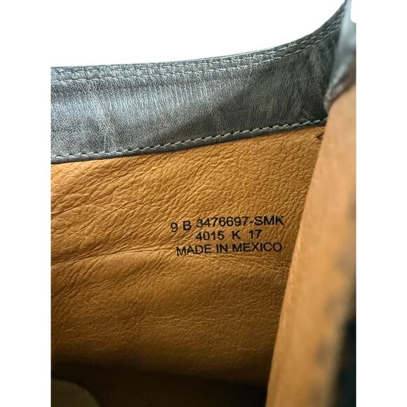 Frye Brooke short inside zip ankle boots booties smoke gray leather 9 B - Picture 7 of 12